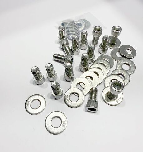 مجموعة مسامير رأس ألين 3/8 بوصة × 3/4 بوصة لكتلة صغيرة SBC Ford 260 289 302 351W 351C 5.0L رؤوس تثبيت على رؤوس الأسطوانات من الفولاذ المقاوم للصدأ in Saudi Arabia