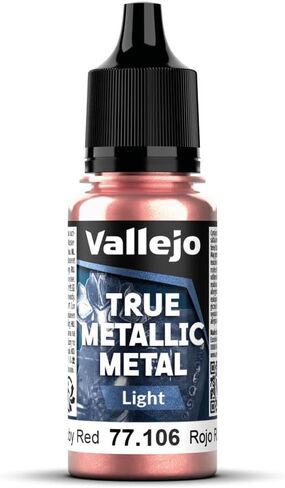 Vallejo - Ruby Red Light | True Metallic Metal TMM | Acrylic Colors for Painting Metal Effects on Fantasy, Historical, and Wargaming Miniatures | 18 ml (0.6 fl.oz.) in Saudi Arabia