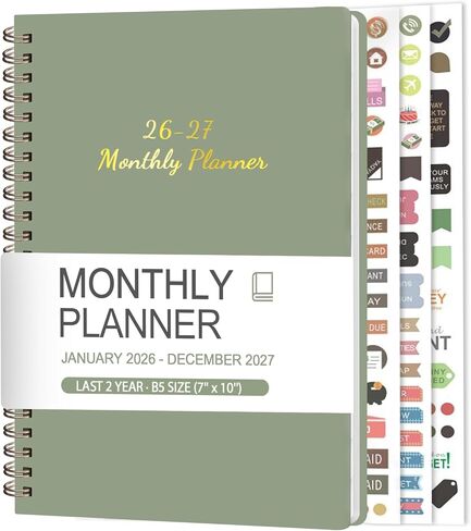Monthly Planner 2026-2027, 2 Year Calendar 2026-2027 (Jan 2026 - Dec 2027), 7" x 10", 26-27 Monthly Calendar Planner, 24-Month Planning Book for Home School Office Supplies in Kuwait