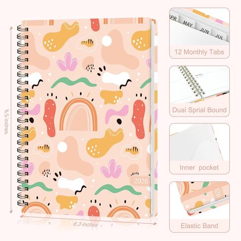 2026 Planner, Weekly and Monthly Calendar Agenda Planner, Jan 2026 - Dec 2026, Academic Planning Book, Desk Accessories and School Supplies for Women & Men - A5 (6.3" x 8.5") in Kuwait