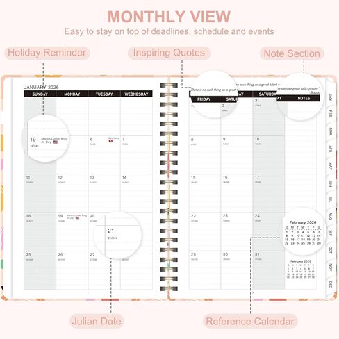 2026 Planner, Weekly and Monthly Calendar Agenda Planner, Jan 2026 - Dec 2026, Academic Planning Book, Desk Accessories and School Supplies for Women & Men - A5 (6.3" x 8.5") in Kuwait