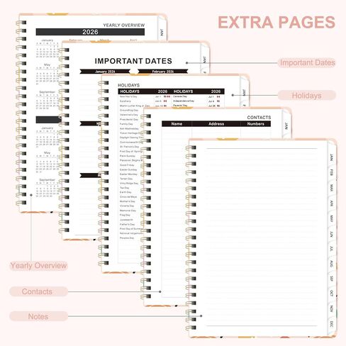 2026 Planner, Weekly and Monthly Calendar Agenda Planner, Jan 2026 - Dec 2026, Academic Planning Book, Desk Accessories and School Supplies for Women & Men - A5 (6.3" x 8.5") in Kuwait