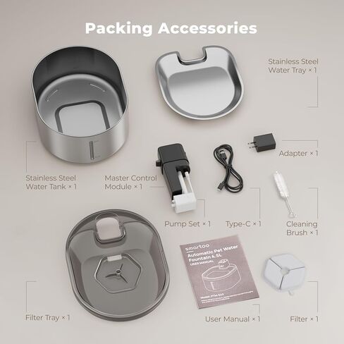 3 عبوات من المرشحات البديلة و3 عبوات من الإسفنج لنافورة المياه اللاسلكية للقطط سعة 152 أونصة/4.5 لتر PTM-643 in Kuwait