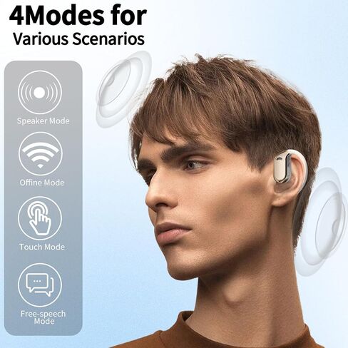 AI Translation Earbuds – Real-Time Language Translator with Bluetooth 5.4, 144 Languages, Noise-Cancelling, Ergonomic Design for Travel, Business & Learning, iOS & Android Compatible（Black） in Saudi Arabia
