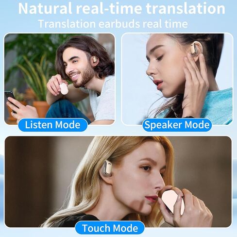 AI Translation Earbuds – Real-Time Language Translator with Bluetooth 5.4, 144 Languages, Noise-Cancelling, Ergonomic Design for Travel, Business & Learning, iOS & Android Compatible（Black） in Saudi Arabia