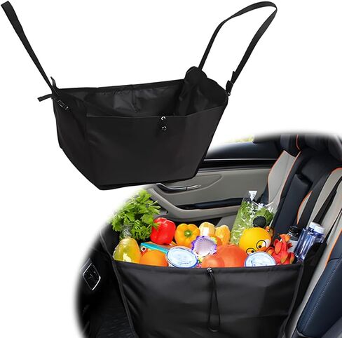 Car Seat Organizer, Collapsible Large Capacity Passenger Seat Storage Organizer, Backseat Storage Travel Bag with Drawstrings, Multifunctional Car Hanging Bag for Back Seats in Saudi Arabia
