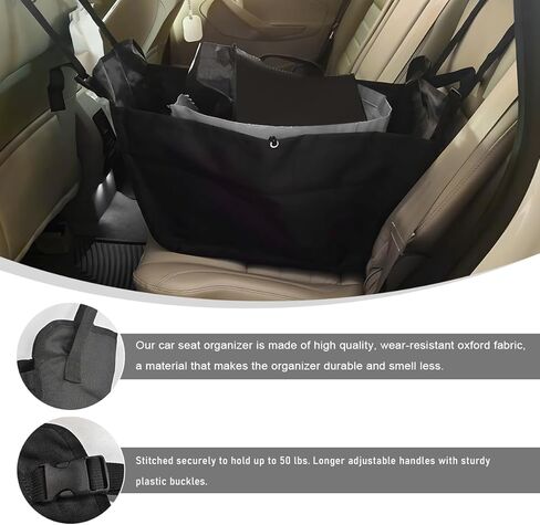 Car Seat Organizer, Collapsible Large Capacity Passenger Seat Storage Organizer, Backseat Storage Travel Bag with Drawstrings, Multifunctional Car Hanging Bag for Back Seats in Saudi Arabia