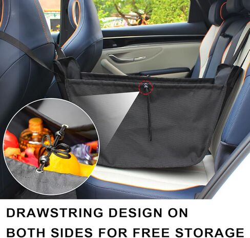 Car Seat Organizer, Collapsible Large Capacity Passenger Seat Storage Organizer, Backseat Storage Travel Bag with Drawstrings, Multifunctional Car Hanging Bag for Back Seats in Saudi Arabia
