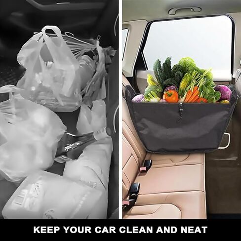 Car Seat Organizer, Collapsible Large Capacity Passenger Seat Storage Organizer, Backseat Storage Travel Bag with Drawstrings, Multifunctional Car Hanging Bag for Back Seats in Saudi Arabia