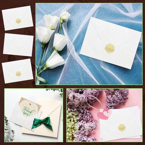 50 عبوة 5 × 7 مظاريف لؤلؤية، مظاريف لامعة ذاتية اللصق مقاس A7، مع غطاء على شكل حرف V لبطاقات التهنئة، وأظرف دعوة لحفلات الزفاف، والتخرج، وحفلات استقبال المولود الجديد، والحفلات (أبيض لؤلؤي ثلجي) in Kuwait