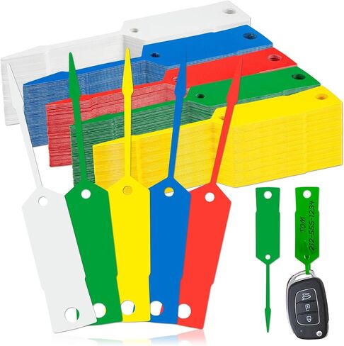 1200PCS Yellow Self Locking Arrow Key Tags Plastic ID Car Key Tags, Self Lock Keys Ring Labels for Office Automotive Shop Suppliers(4.5 x 0.7 inches) in Saudi Arabia