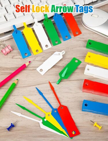 1200PCS Yellow Self Locking Arrow Key Tags Plastic ID Car Key Tags, Self Lock Keys Ring Labels for Office Automotive Shop Suppliers(4.5 x 0.7 inches) in Saudi Arabia
