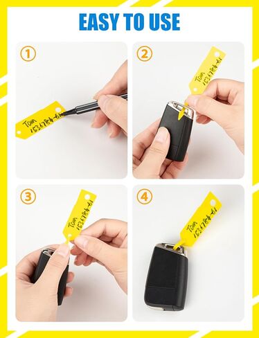 1200PCS Yellow Self Locking Arrow Key Tags Plastic ID Car Key Tags, Self Lock Keys Ring Labels for Office Automotive Shop Suppliers(4.5 x 0.7 inches) in Saudi Arabia