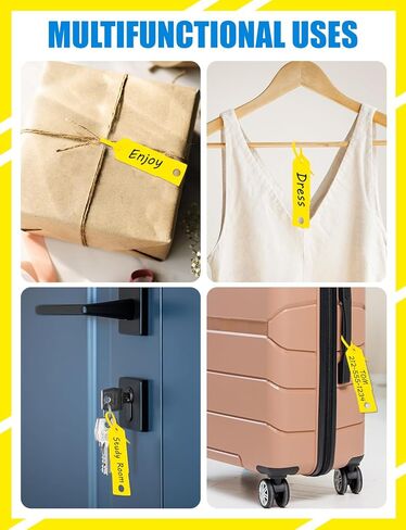 1200PCS Yellow Self Locking Arrow Key Tags Plastic ID Car Key Tags, Self Lock Keys Ring Labels for Office Automotive Shop Suppliers(4.5 x 0.7 inches) in Saudi Arabia