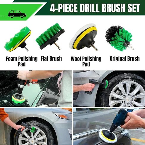 26 Pcs Car Detailing Kit – Complete Interior & Exterior Car Cleaning Set with Drill Brush Attachments, Detailing Brushes, Wheel & Tire Brush, Microfiber Towels, Wash Mitt, Pet Hair Remover in Saudi Arabia