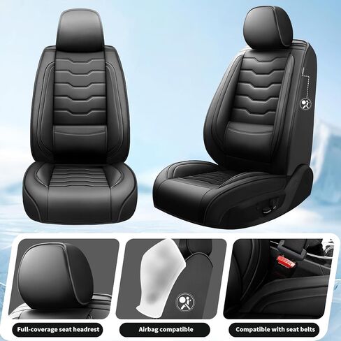 Fit Colorado Car Seat Covers Compatible with Chevrolet/Chevy Colorado 2015-2025 2026 - Full Set Premium Leather， Waterproof Breathable， All-Weather Seat Cushion Protecto （Full Set,Black in Saudi Arabia