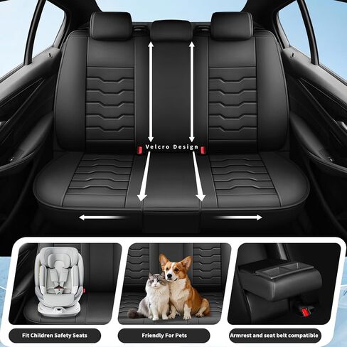 Fit Colorado Car Seat Covers Compatible with Chevrolet/Chevy Colorado 2015-2025 2026 - Full Set Premium Leather， Waterproof Breathable， All-Weather Seat Cushion Protecto （Full Set,Black in Saudi Arabia
