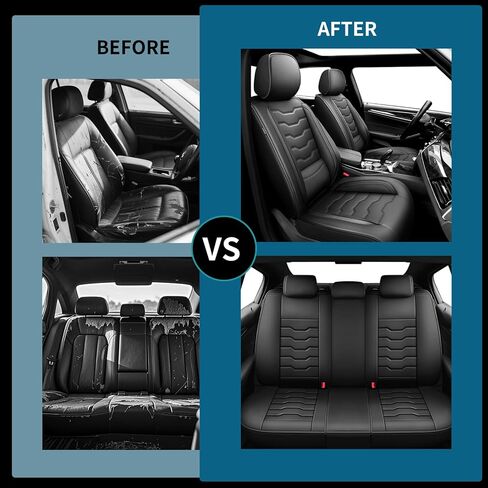 Fit Colorado Car Seat Covers Compatible with Chevrolet/Chevy Colorado 2015-2025 2026 - Full Set Premium Leather， Waterproof Breathable， All-Weather Seat Cushion Protecto （Full Set,Black in Saudi Arabia