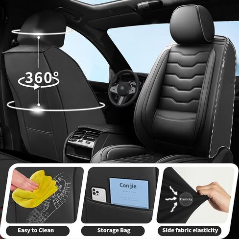 Fit Colorado Car Seat Covers Compatible with Chevrolet/Chevy Colorado 2015-2025 2026 - Full Set Premium Leather， Waterproof Breathable， All-Weather Seat Cushion Protecto （Full Set,Black in Saudi Arabia