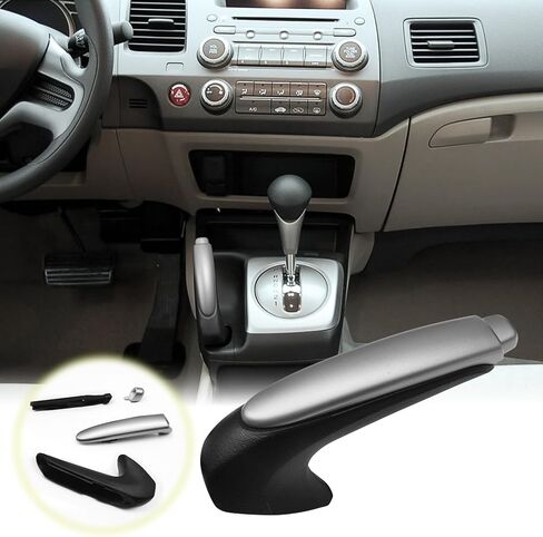 غطاء مقبض فرامل اليد متوافق مع Honda Civic 2006-2011 47115-SNA-A82Z مقبض فرامل الطوارئ باللون الفضي in Kuwait