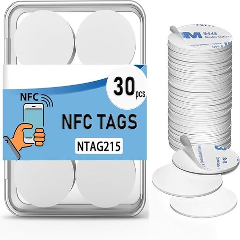 50 قطعة من ملصقات بطاقات NFC NTAG215 الفارغة، عملات NFC 215 قابلة لإعادة الكتابة مع ظهر لاصق، متوافقة مع جميع الهواتف in Saudi Arabia