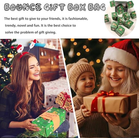 Christmas Surprise Gift Box Explosion for Money,Unique Folding Bouncing Envelope Gift Box with Confetti,Cash Explosion Luxury for Christmas Birthday Anniversary Valentine Proposal(10 Bounces) (Green) in Kuwait