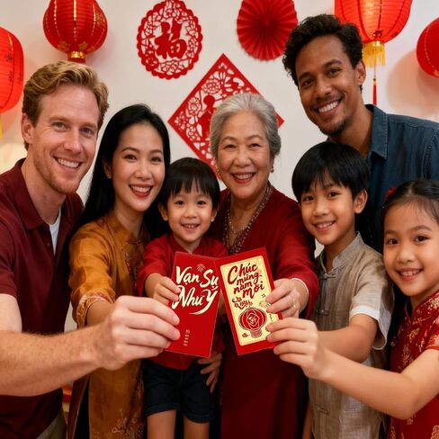 40 Pack Vietnamese New Year Red Envelopes (Li Xi/Hong Bao) for Money, Lunar New Year Cash Gift Envelopes, 40 Traditional Designs, 6.37 x 3.54 Inches in Saudi Arabia