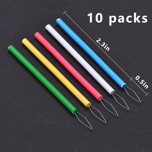 Set of 10 Needle Threaders Tool Cylindrical Handle for Hand Sewing Embroidery Cross Stitch Beading Threading DIY(Multicolor) in Saudi Arabia