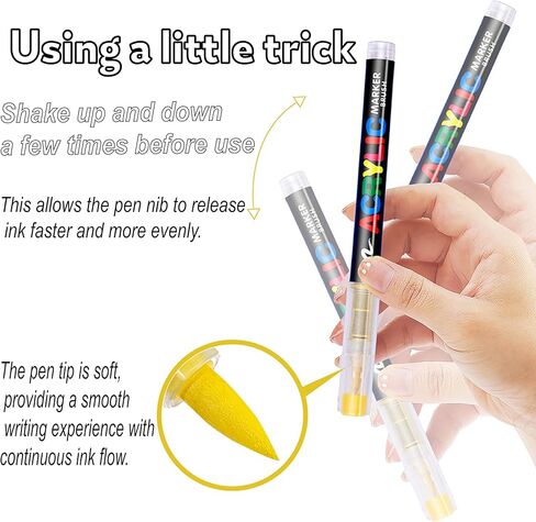 168 Colors Acrylic Paint Markers Set, Soft Brush Tip Acrylic Markers Paint Pens, Acrylic Pens for Rock Painting, Wood, Glass, Canvas, Fabric DIY Arts and Crafts in Saudi Arabia