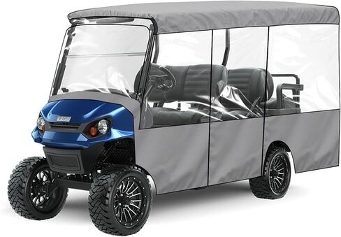 استبدال غطاء عربة الجولف لسيارة Yamaha Club Car EZGO 4+2/6 للركاب، قماش أكسفورد 420D مع نوافذ شفافة، سحابات للأبواب للحماية من غبار الشمس والثلوج (4+2/6 مقعد) in Kuwait