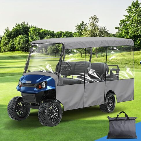 استبدال غطاء عربة الجولف لسيارة Yamaha Club Car EZGO 4+2/6 للركاب، قماش أكسفورد 420D مع نوافذ شفافة، سحابات للأبواب للحماية من غبار الشمس والثلوج (4+2/6 مقعد) in Kuwait