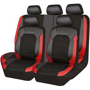 9 Pcs Seat Covers for Kia Picanto III 2017 2018 2019 2020 2021 2022 2023 2024 2025, Luxury Leather Car Seat Cover Waterproof Non-Slip All Weather Use Interior Accessories,Red in Saudi Arabia