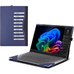 حافظة كمبيوتر محمول لينوفو يوجا 7 2 في 1 16AKP10 | Yoga 7 2-in-1 16ILL10 16 بوصة [ليست نماذج أخرى] حافظة شاملة من جلد البولي يوريثان غطاء جيب داخلي (رمادي داكن) in Kuwait