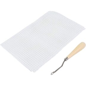 Zerone Carpet Knitting Mesh Cloth, Hook Rug Canvas Blank Rug Hooking Mesh Hand Made Crocheting Carpet Rug Knitting Mesh Cloth Accessory Tools (Grid Cloth 150 * 100cm) in Saudi Arabia