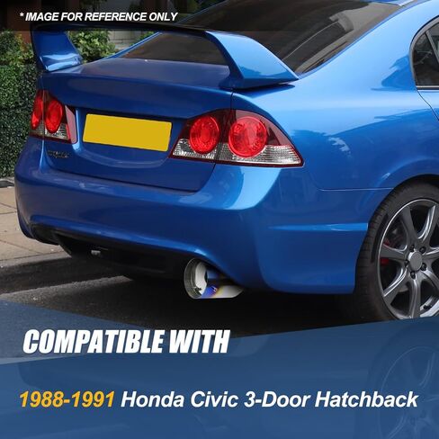نظام عادم كاتم صوت مستدير مقاس 4 بوصات من Auto Dynasty متوافق مع 1988-1991 Honda Civic 3 أبواب Hatchback، من الفولاذ المقاوم للصدأ in Saudi Arabia