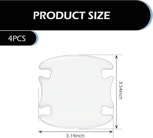 8 PCS Car Door Handle Protector, Anti-Scratch Door Bowl Paint Guard Stickers, Drip Glue Waterproof Auto Handle Protective Film, Universal Fit for Most Cars (Transparent #8PCS) in Saudi Arabia