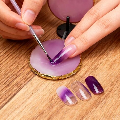 Resin Nail Art Palette, Nail Polish Palette Nail Painting Mixed Color Palette Display Board Pallet for Nail Art (Purple) in Saudi Arabia