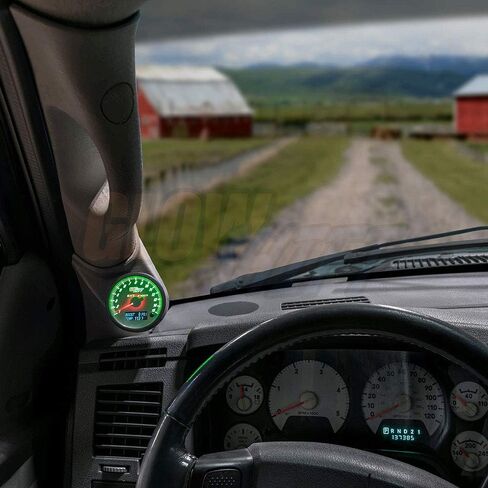 حزمة قياس الديزل GlowShift 3in1 المتوافقة مع Dodge Ram Cummins 1500 2500 3500 2003-2009 - 60 مم قرص أبيض 1500 F بيرومتر EGT مع تعزيز رقمي وقراءات درجة الحرارة - جراب عمود واحد رمادي داكن in Saudi Arabia