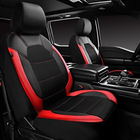9 Pcs Seat Covers for Kia Picanto III 2017 2018 2019 2020 2021 2022 2023 2024 2025, Luxury Leather Car Seat Cover Waterproof Non-Slip All Weather Use Interior Accessories,Red in Saudi Arabia