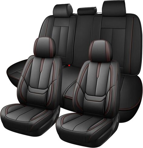 أغطية مقاعد السيارة YuCen مناسبة لسيارة Nissan Rogue 2010-2026 واقي مقعد جلدي مقاوم للماء وجيد التهوية، متوافق مع الوسادة الهوائية، سهل التركيب والتنظيف من الداخل التلقائي المتين (5 مقاعد، أسود وبني، ستاندرد) in Kuwait