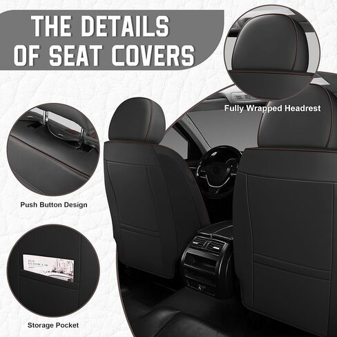 أغطية مقاعد السيارة YuCen مناسبة لسيارة Nissan Rogue 2010-2026 واقي مقعد جلدي مقاوم للماء وجيد التهوية، متوافق مع الوسادة الهوائية، سهل التركيب والتنظيف من الداخل التلقائي المتين (5 مقاعد، أسود وبني، ستاندرد) in Kuwait
