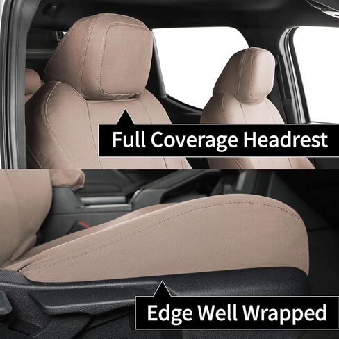 أغطية مقاعد مخصصة تناسب Toyota Tundra 2022 2023 2024 2025 2026 CrewMax/DoubleCab SR,SR5 - غطاء مقعد مموه من القماش المقاوم للماء مجموعة كاملة (تمويه القصب) in Saudi Arabia
