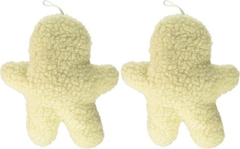 Boss Pet Products 08805 Digger's Fleece Plush Characters Cuddly Gingerbread Shape Dog Toy with Squeaker, White/Cream in Saudi Arabia