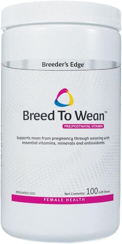 Breeder's Edge Breed to Wean Pre/Postnatal Vitamin for Cats/Small Dogs- 100 ct in Kuwait