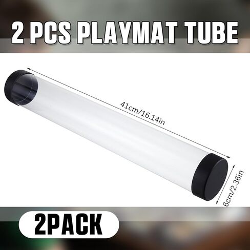 4 قطعة أنبوب Playmat أنبوب TCG الفني مع غطاء أسود 16.14 بوصة MTG حصيرة أنبوب واضح تلعب حصيرة أنبوب لألعاب TCG MTG in Saudi Arabia