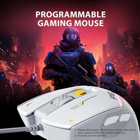 INPHIC IN9 Wireless Gaming Mouse, True Tri-Mode Bluetooth/Type-CWired/2.4G Wireless Mouse, 10000 DPl, Fully Programmable, RGB Backlit, Rechargeable Wireless Computer Mouse for Laptop PC Mac-White-Gray in Kuwait