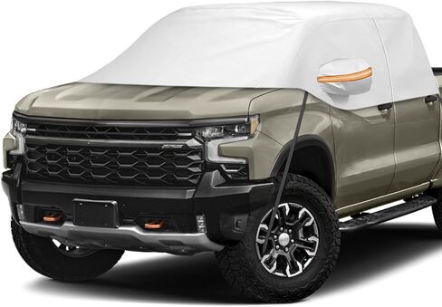 Car Cover for Full-Size Truck Crew Cab, Truck Cab Cooler Sunshade Roof Cover Compatible with Ford F-150, Chevy Silverado, Dodge Ram, GMC Sierra, Toyota Tundra, Nissan Titan, Gray in Saudi Arabia