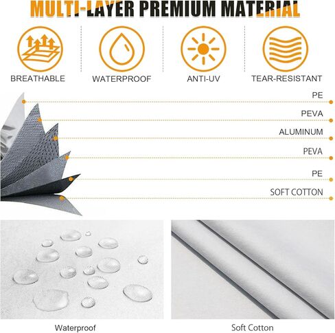 Car Cover for Full-Size Truck Crew Cab, Truck Cab Cooler Sunshade Roof Cover Compatible with Ford F-150, Chevy Silverado, Dodge Ram, GMC Sierra, Toyota Tundra, Nissan Titan, Gray in Saudi Arabia