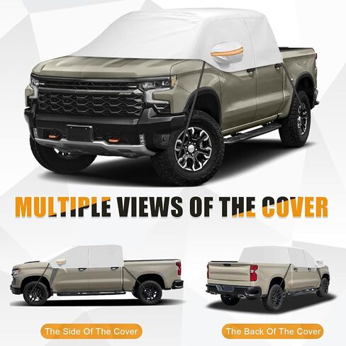 Car Cover for Full-Size Truck Crew Cab, Truck Cab Cooler Sunshade Roof Cover Compatible with Ford F-150, Chevy Silverado, Dodge Ram, GMC Sierra, Toyota Tundra, Nissan Titan, Gray in Saudi Arabia
