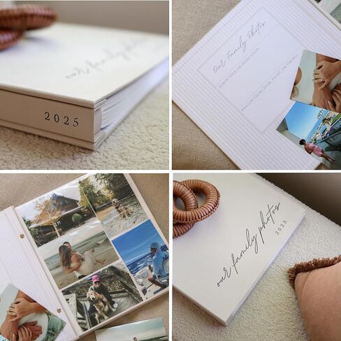 ألبوم صور عائلي صور مقاس 4 × 6 - كتاب صور كتان كبير 400 جيوب أفقية ورأسية - كتاب ذاكرة سجل القصاصات المخصص للطفل، والأطفال، والعطلات، والأزواج، والذكرى السنوية in Kuwait